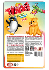 Мармелад ТМ TINKI "Вясёлыя прыгоды" («Пінгвіны», «Медзведзяняты»,"Чарвячкі")