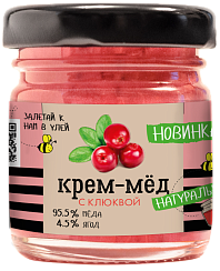 Creamed honey with cranberries