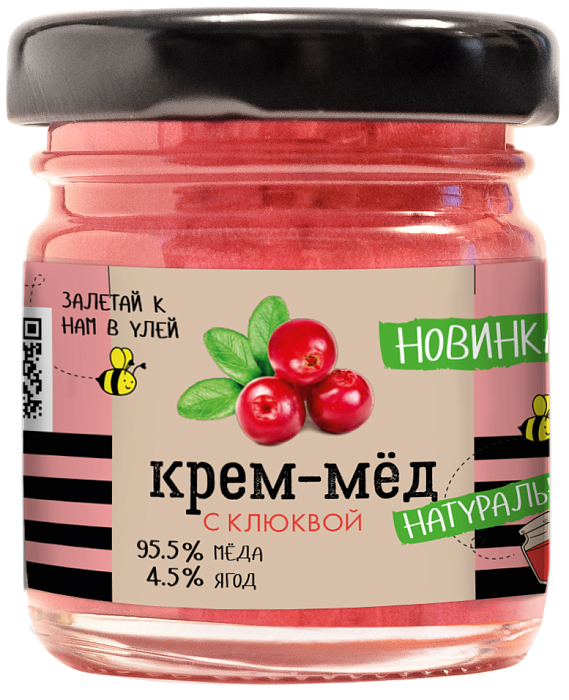 Creamed honey with cranberries