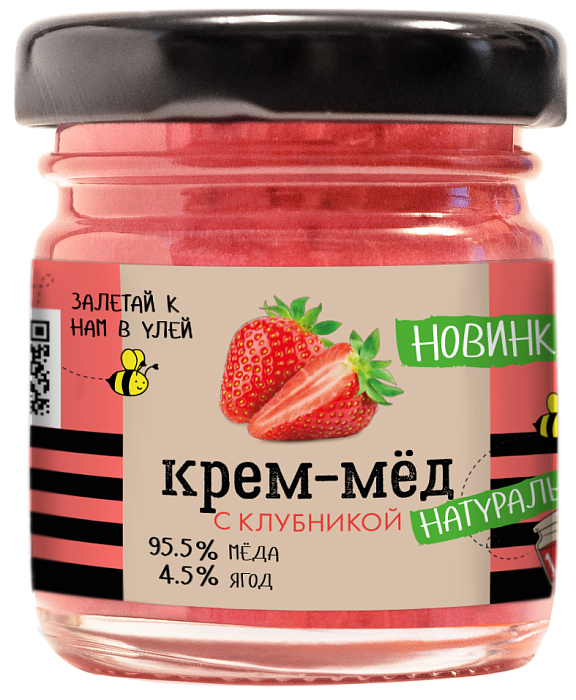 Creamed honey with strawberries